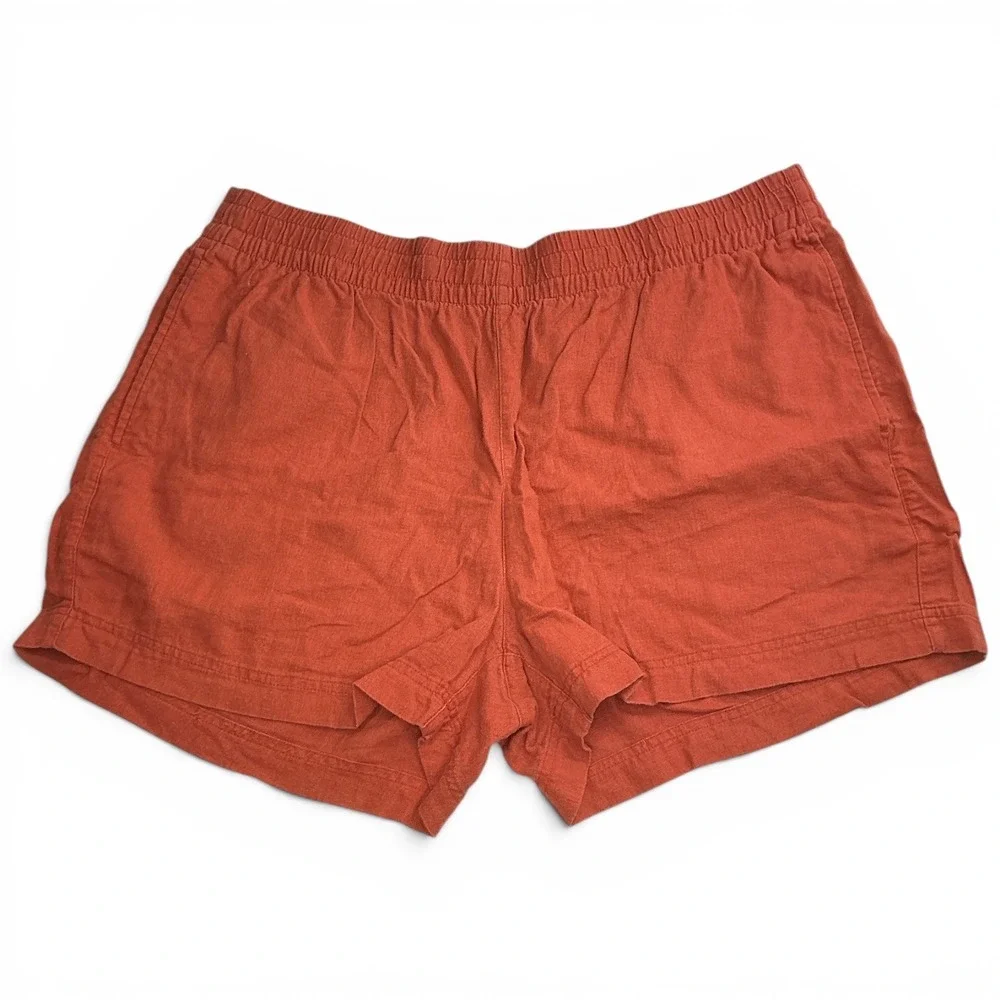 Old Navy Orange Linen Blend Shorts Women XL Comfort Waistband 692834-04
